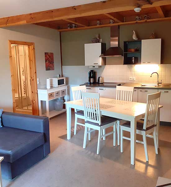 Küche in der Ferienwohnung Heuboden