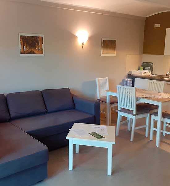 Wohn- und Essbereich in der Ferienwohnung Hühnerstall